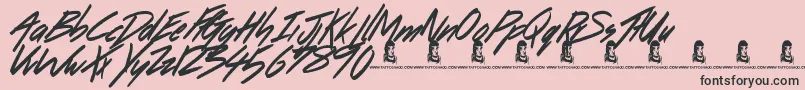 DancingOnTheBeach Font – Black Fonts on Pink Background
