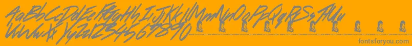 DancingOnTheBeach Font – Gray Fonts on Orange Background