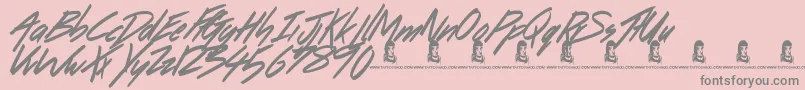 DancingOnTheBeach Font – Gray Fonts on Pink Background