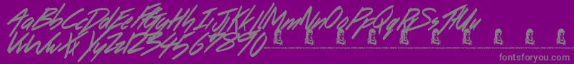 DancingOnTheBeach Font – Gray Fonts on Purple Background