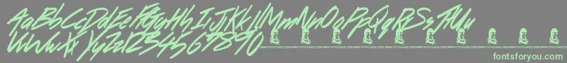 DancingOnTheBeach Font – Green Fonts on Gray Background