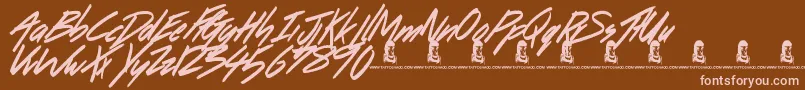 DancingOnTheBeach Font – Pink Fonts on Brown Background