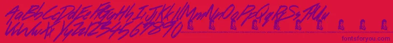 DancingOnTheBeach Font – Purple Fonts on Red Background