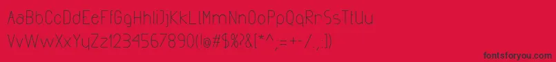 Fonte ExactaMedium – fontes pretas em um fundo vermelho