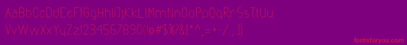 フォントExactaMedium – 紫の背景に赤い文字