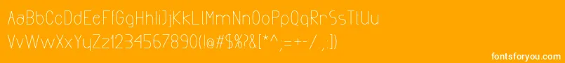 ExactaMedium-Schriftart – Weiße Schriften auf orangefarbenem Hintergrund