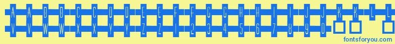 101RedCross Font – Blue Fonts on Yellow Background