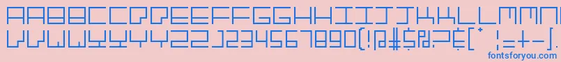 Fonte GranitepostmodernRegular – fontes azuis em um fundo rosa