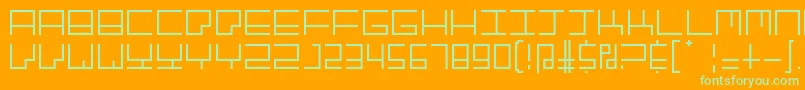 GranitepostmodernRegular-Schriftart – Grüne Schriften auf orangefarbenem Hintergrund