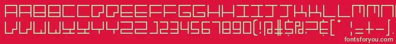 GranitepostmodernRegular Font – Green Fonts on Red Background