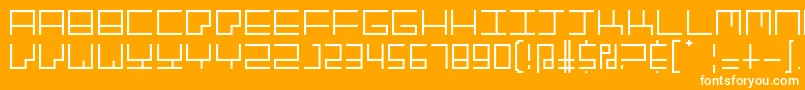 GranitepostmodernRegular-Schriftart – Weiße Schriften auf orangefarbenem Hintergrund