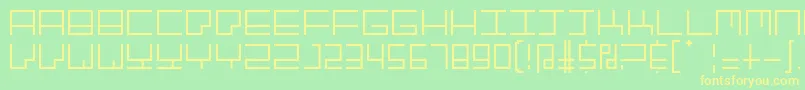 GranitepostmodernRegular-fontti – keltaiset fontit vihreällä taustalla