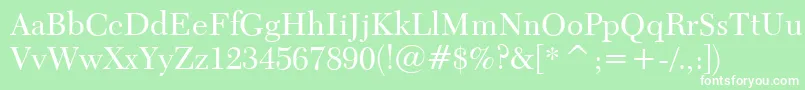 Transitional511Bt Font – White Fonts on Green Background