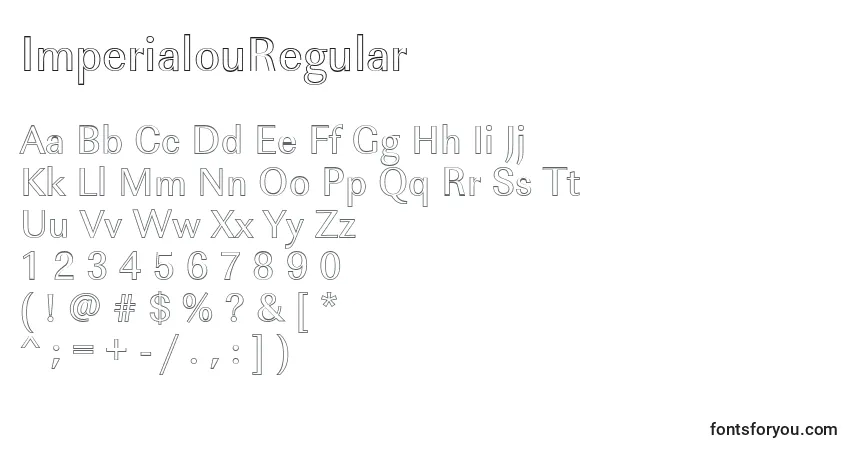 Шрифт ImperialouRegular – алфавит, цифры, специальные символы