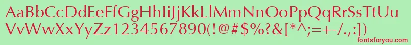 OptimaLtRoman Font – Red Fonts on Green Background