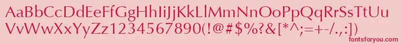 OptimaLtRoman Font – Red Fonts on Pink Background