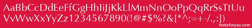 OptimaLtRoman Font – White Fonts on Red Background