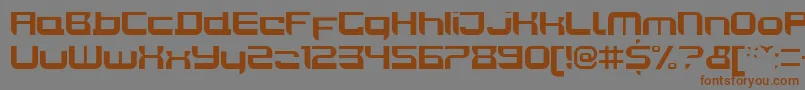 フォントJoyriderBold – 茶色の文字が灰色の背景にあります。