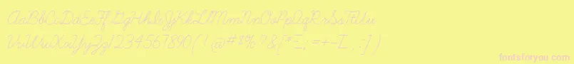 Learningcurve-Schriftart – Rosa Schriften auf gelbem Hintergrund