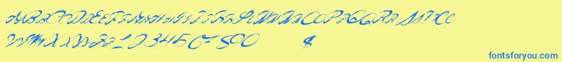 Americanwestern Font – Blue Fonts on Yellow Background