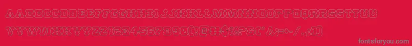 Fonte Usmarshalshadow – fontes cinzas em um fundo vermelho