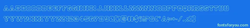 Usmarshalshadow Font – Green Fonts on Blue Background