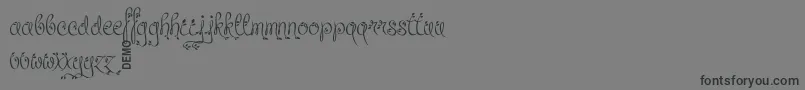 フォントLeafyctionDemo – 黒い文字の灰色の背景
