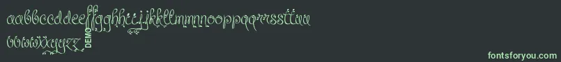 Шрифт LeafyctionDemo – зелёные шрифты на чёрном фоне