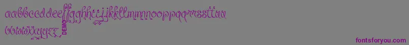 フォントLeafyctionDemo – 紫色のフォント、灰色の背景