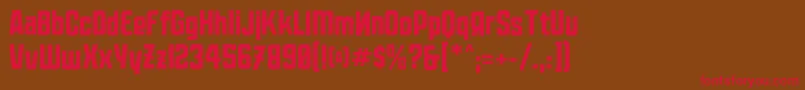 フォントMoshka – 赤い文字が茶色の背景にあります。