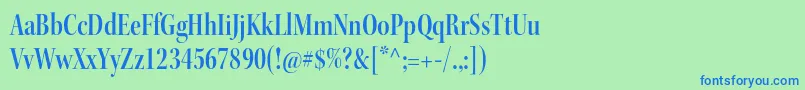 KeplerstdSemiboldcndisp-Schriftart – Blaue Schriften auf grünem Hintergrund
