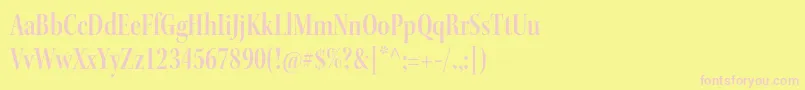 KeplerstdSemiboldcndisp Font – Pink Fonts on Yellow Background