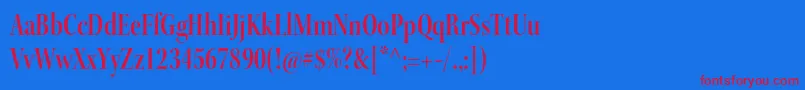 KeplerstdSemiboldcndisp Font – Red Fonts on Blue Background