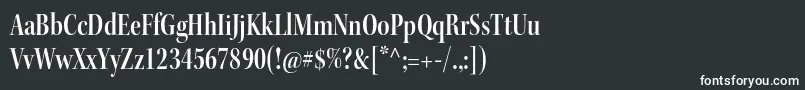 KeplerstdSemiboldcndisp-fontti – valkoiset fontit mustalla taustalla