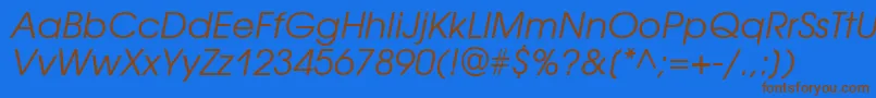 AvantgardegothictttItalic Font – Brown Fonts on Blue Background