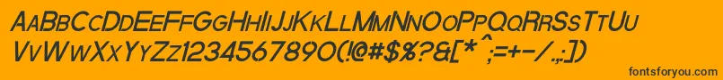 QuantumItalic Font – Black Fonts on Orange Background