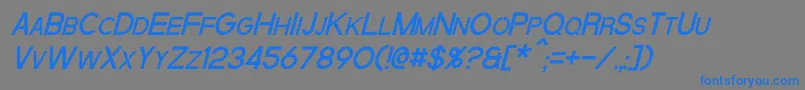 フォントQuantumItalic – 灰色の背景に青い文字