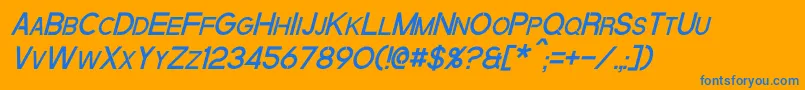 QuantumItalic Font – Blue Fonts on Orange Background