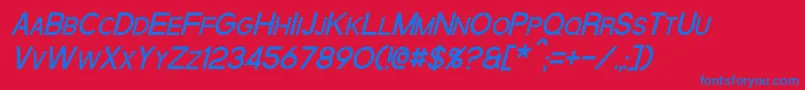 QuantumItalic Font – Blue Fonts on Red Background