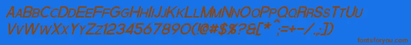 QuantumItalic Font – Brown Fonts on Blue Background