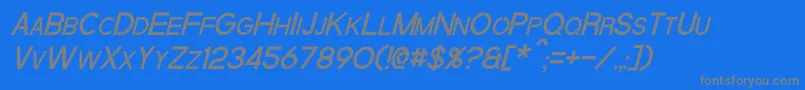 QuantumItalic-Schriftart – Graue Schriften auf blauem Hintergrund