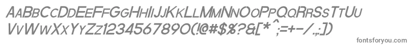 QuantumItalic-fontti – harmaat kirjasimet valkoisella taustalla