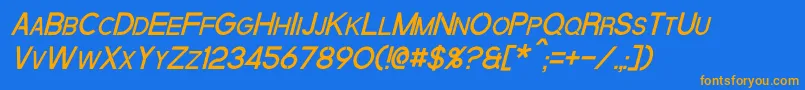 QuantumItalic Font – Orange Fonts on Blue Background