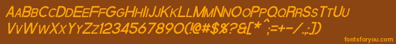 QuantumItalic Font – Orange Fonts on Brown Background