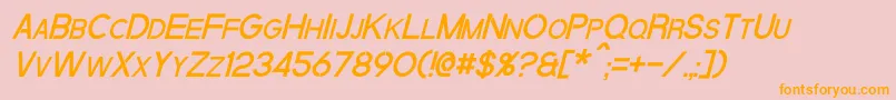 QuantumItalic Font – Orange Fonts on Pink Background