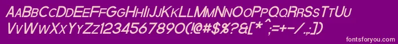 QuantumItalic Font – Pink Fonts on Purple Background