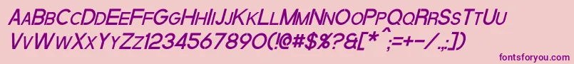 QuantumItalic Font – Purple Fonts on Pink Background