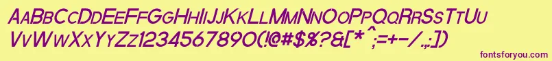 QuantumItalic Font – Purple Fonts on Yellow Background