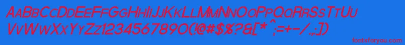 QuantumItalic-Schriftart – Rote Schriften auf blauem Hintergrund