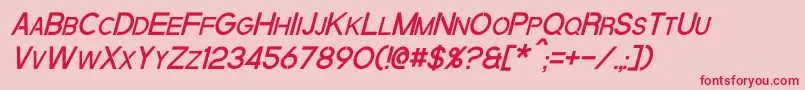 QuantumItalic Font – Red Fonts on Pink Background